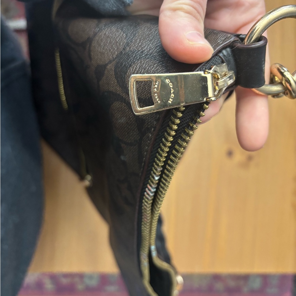 Coach Brown Monogram Shoulder Bag - Picture 6 of 8